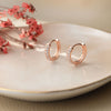 Sequence Studded Rose Gold Plated Sterling Silver Hoop Earrings