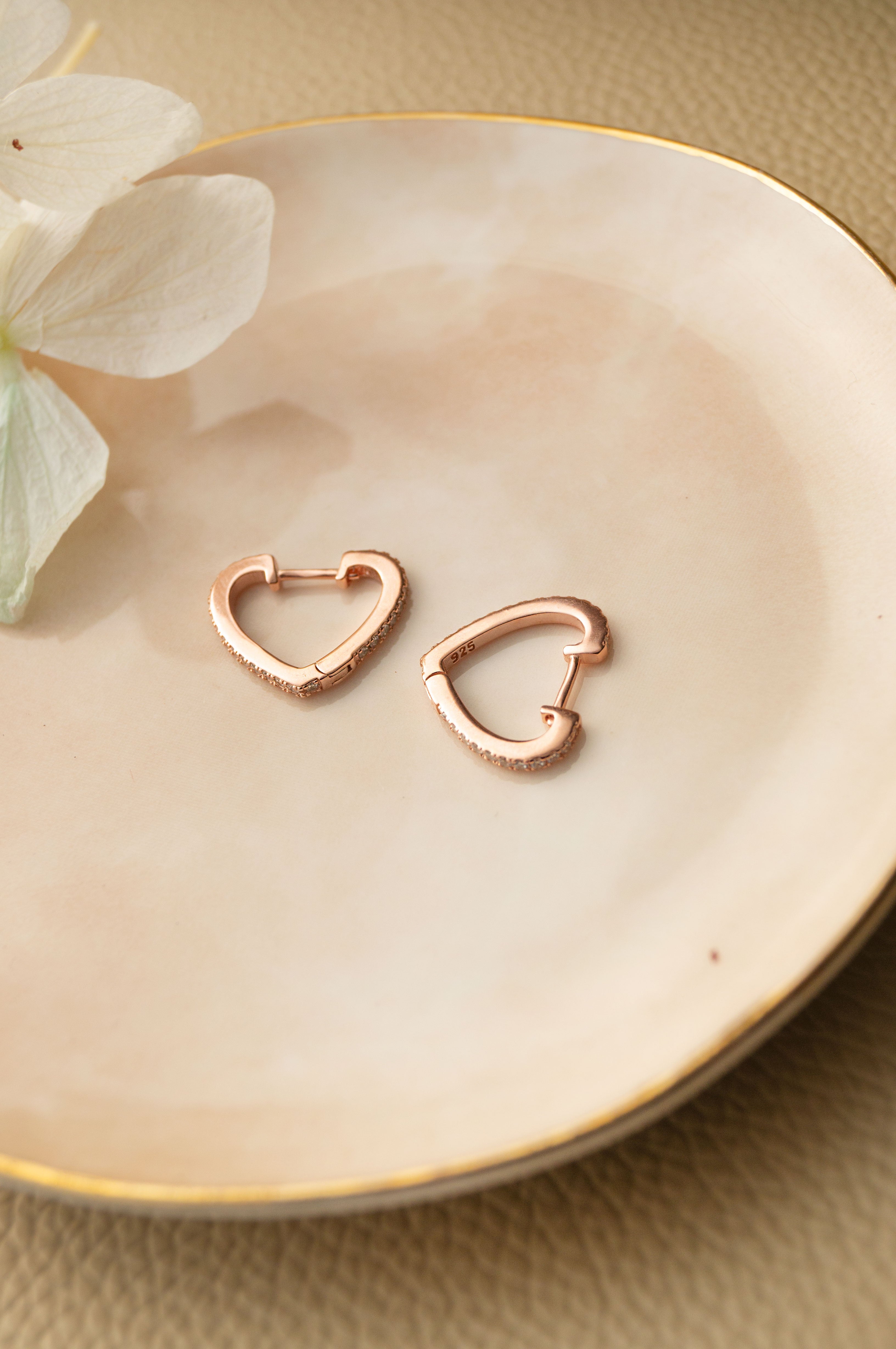 Pandora Rose Sparkling Freehand Heart Hoop Earrings  Earring Stories  280090C01  Authorized Online Retailer