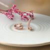 Shining Dual Glam Rose Gold Plated Sterling Silver French Hoop Earrings