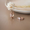 Cherished Cluster Rose Gold Plated Sterling Silver Hoop Earrings