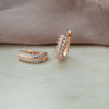 Shimmering Edges Rose Gold Plated Sterling Silver Hoop Earrings