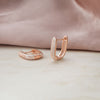 Sparkling Front And Back Rose Gold Plated Sterling Silver Hoop Earrings