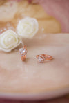 Heart Solitaire Rose Gold Plated Sterling Silver Hoop Earrings