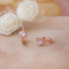 Heart Solitaire Rose Gold Plated Sterling Silver Hoop Earrings