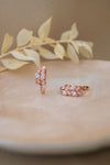Pretty Leaves Rose Gold Plated Sterling Silver Hoop Earrings