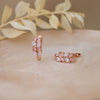 Pretty Leaves Rose Gold Plated Sterling Silver Hoop Earrings