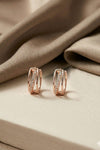 Crossover Elegance Rose Gold Plated Sterling Silver Hoop Earrings