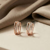 Crossover Elegance Rose Gold Plated Sterling Silver Hoop Earrings