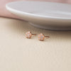 Happy Flower Rose Gold Plated Sterling Silver Stud Earrings