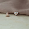 8 bit Heart Rose Gold Plated Sterling Silver Earrings