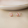 Grandeur Geometric Rose Gold Plated Sterling Silver Stud Earrings