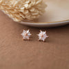 Flowery Sunflower Garland Rose Gold Plated Sterling Silver Stud Earrings