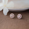 Circular Floret Rose Gold Plated Sterling Silver Stud Earrings