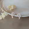 Swirling Flower Rose Gold Plated Sterling Silver Stud Earrings