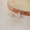 Circle Play Rose Gold Plated Sterling Silver Stud Earrings