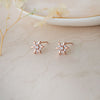 Flower With A Edge Rose Gold Plated Sterling Silver Stud Earrings