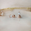Admirable Sparkle Rose Gold Plated Sterling Silver Stud Earrings