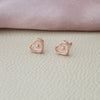 Heart In A Blinging Heart Rose Gold Plated Sterling Silver Stud Earrings