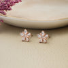 Star Burst Flower Rose Gold Plated Sterling Silver Stud Earrings