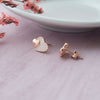 Hearts With Sparkle Rose Gold Plated Sterling Silver Stud Earrings