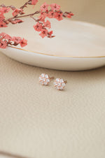 Little Sparkle Cluster Rose Gold Plated Sterling Silver Stud Earrings