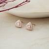 Trillion Sparkle Triangular Rose Gold Plated Sterling Silver Stud Earrings