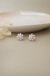 Sparkling Bloom Rose Gold Plated Sterling Silver Stud Earrings