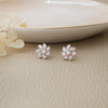 Sparkling Bloom Rose Gold Plated Sterling Silver Stud Earrings