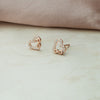Heart & Infinity Rose Gold Plated Sterling Silver Stud Earrings