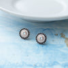 Black Halo Evil Eye Rose Gold Plated Sterling Silver Stud Earrings