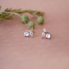 Solitaire Leaves Rose Gold Plated Sterling Silver Stud Earrings