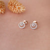 Blinging Circle Cluster Halo Rose Gold Plated Sterling Silver Stud Earrings