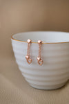 Delicate Hearts Rose Gold Plated Sterling Silver Dangler Earrings