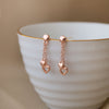 Delicate Hearts Rose Gold Plated Sterling Silver Dangler Earrings