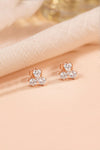 Heart Trio Rose Gold Plated Sterling Silver Stud Earrings