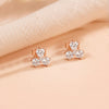 Heart Trio Rose Gold Plated Sterling Silver Stud Earrings