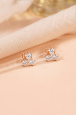 Heart Trio Rose Gold Plated Sterling Silver Stud Earrings