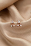 Trillion Dangle Rose Gold Plated Sterling Silver Second Stud Earrings
