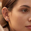 Trillion Dangle Rose Gold Plated Sterling Silver Second Stud Earrings