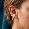 Teardrop Dangler Rose Gold Plated Sterling Silver Second Stud Earrings