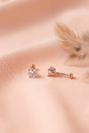 Delicate Solitaire Rose Gold Plated Sterling Silver Second Stud Earrings