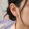 Delicate Solitaire Rose Gold Plated Sterling Silver Second Stud Earrings