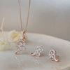 Swirling Flower Rose Gold Plated Sterling Silver Pendant Set