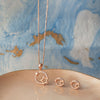 Star Orbit Rose Gold Plated Sterling SIlver Pendant Set