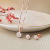 Little Sparkle Cluster Rose Gold Plated Sterling Silver Pendant Set