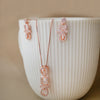 Deco Bling Rose Gold Plated Sterling Silver Pendant Set