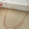Charming Leaves Rose Gold Plated Sterling Silver Charm Necklace