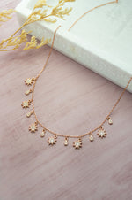 Sun Shine Charms Rose Gold Plated Sterling Silver Chain Necklace