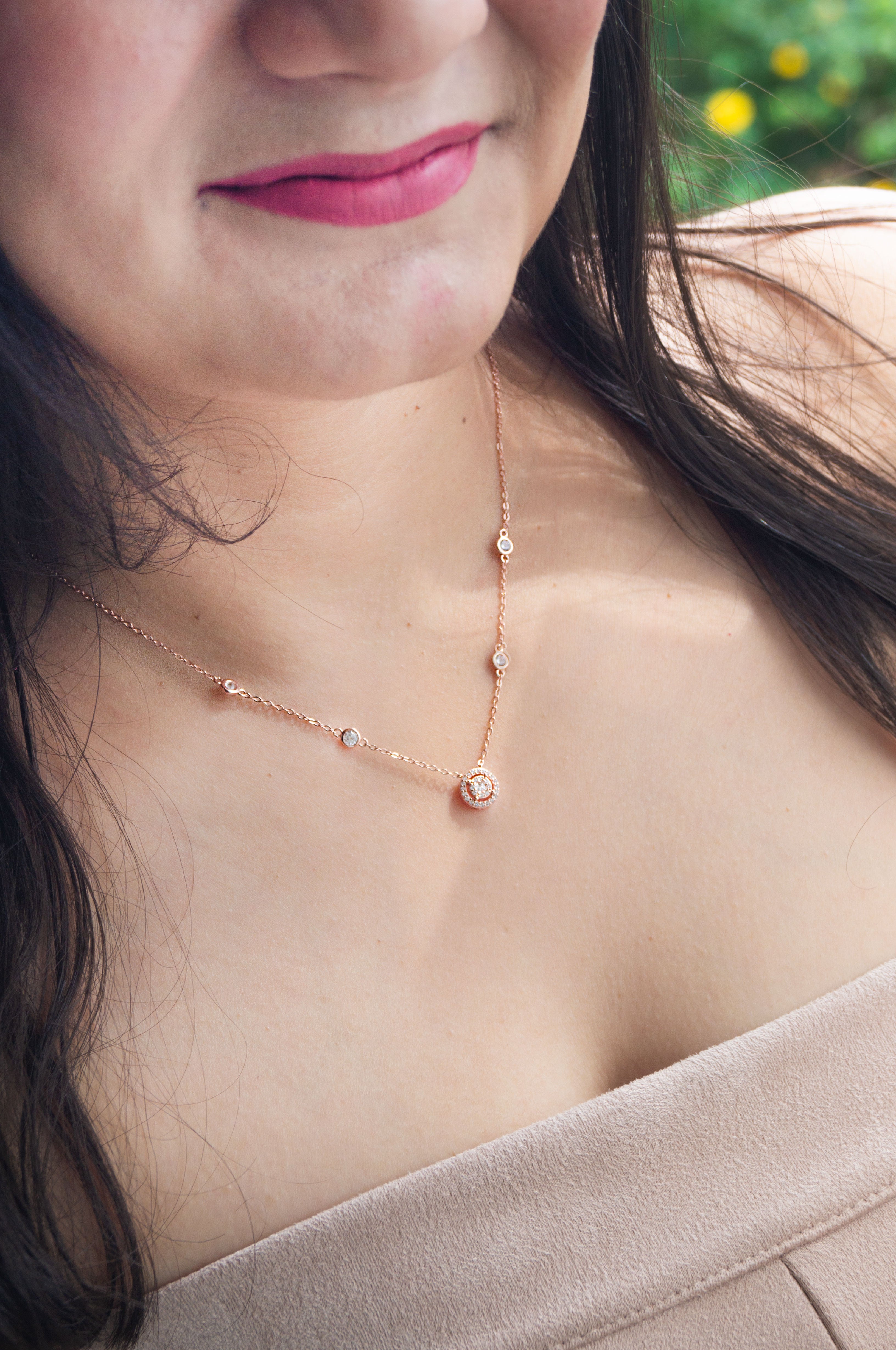 Buy Minimal Cluster Rose Gold Plated Sterling Silver Chain Necklace by  Mannash™ Jewellery