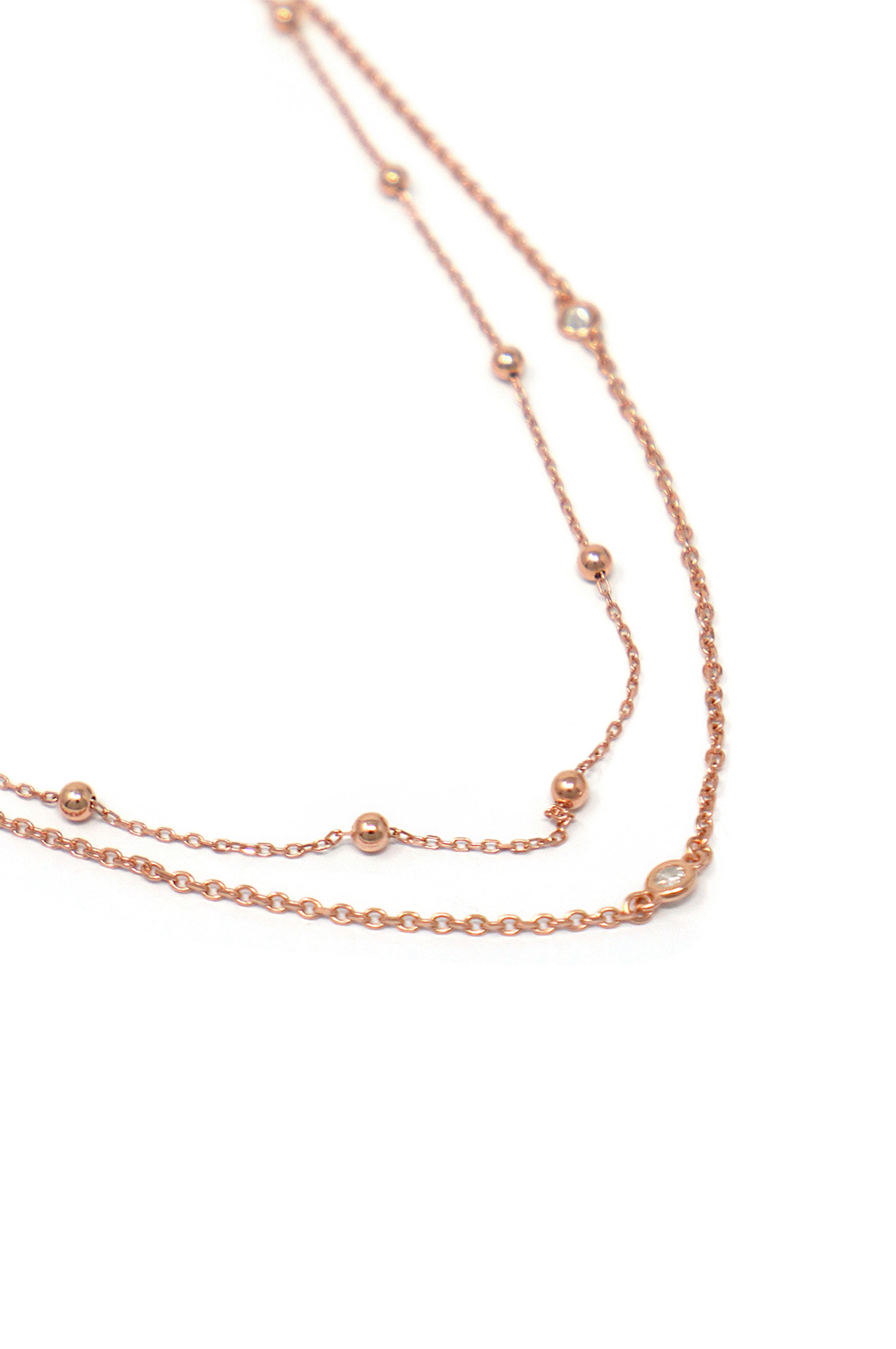 Buy Minimal Cluster Rose Gold Plated Sterling Silver Chain Necklace by  Mannash™ Jewellery